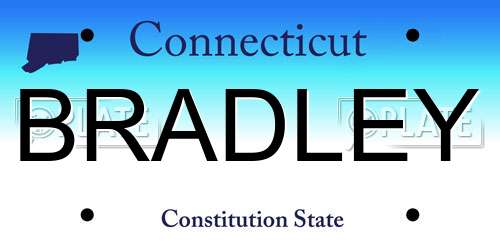 BRADLEY Connecticut License Plate
