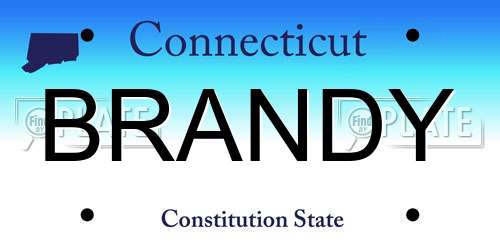 BRANDY Connecticut License Plate