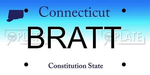 BRATT Connecticut License Plate