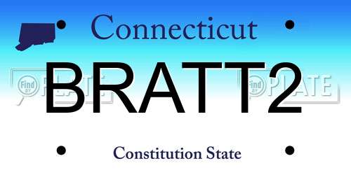 BRATT2 Connecticut License Plate