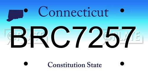 BRC7257 Connecticut License Plate