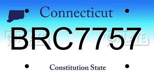 BRC7757 Connecticut License Plate