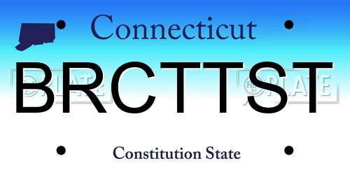 BRCTTST Connecticut License Plate