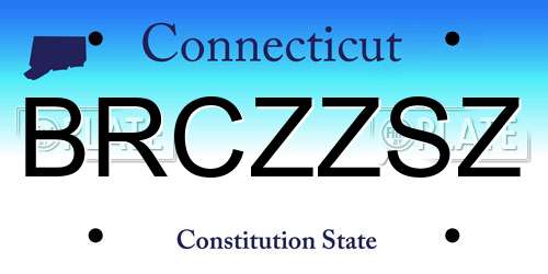 BRCZZSZ Connecticut License Plate