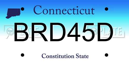 BRD45D Connecticut License Plate
