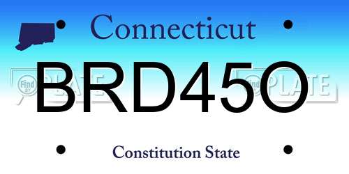BRD45O Connecticut License Plate