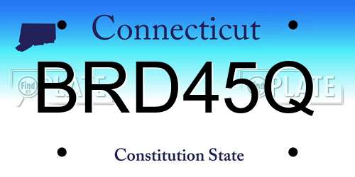 BRD45Q Connecticut License Plate