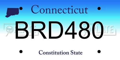 BRD480 Connecticut License Plate