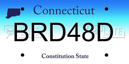 BRD48D Connecticut License Plate