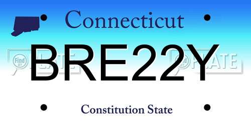 BRE22Y Connecticut License Plate