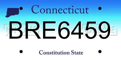 BRE6459 Connecticut License Plate