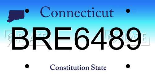 BRE6489 Connecticut License Plate