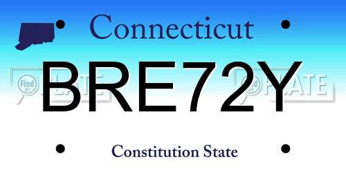 BRE72Y Connecticut License Plate