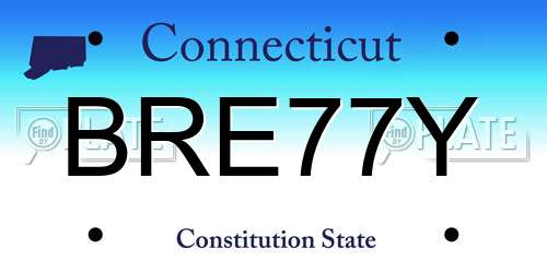 BRE77Y Connecticut License Plate