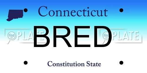 BRED Connecticut License Plate