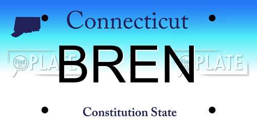 BREN Connecticut License Plate