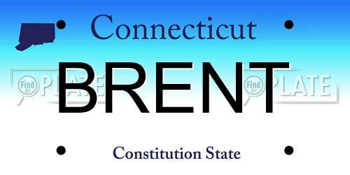 BRENT Connecticut License Plate