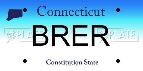BRER Connecticut License Plate