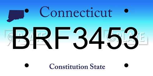BRF3453 Connecticut License Plate