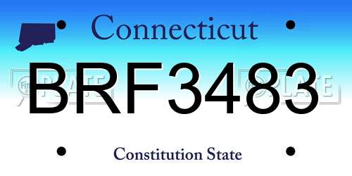BRF3483 Connecticut License Plate