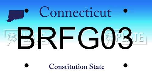 BRFG03 Connecticut License Plate