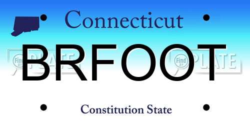 BRFOOT Connecticut License Plate