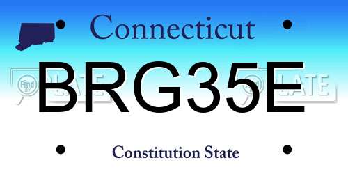 BRG35E Connecticut License Plate