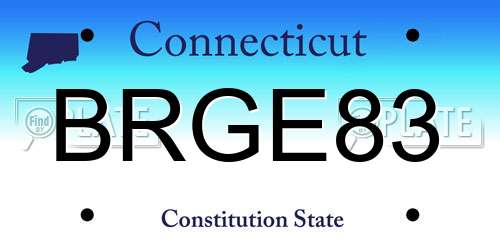 BRGE83 Connecticut License Plate