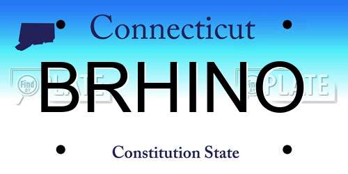 BRHINO Connecticut License Plate