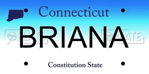 BRIANA Connecticut License Plate