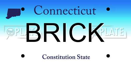 BRICK Connecticut License Plate