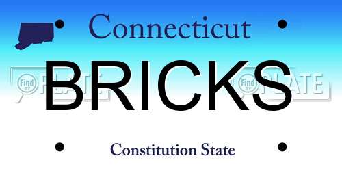 BRICKS Connecticut License Plate