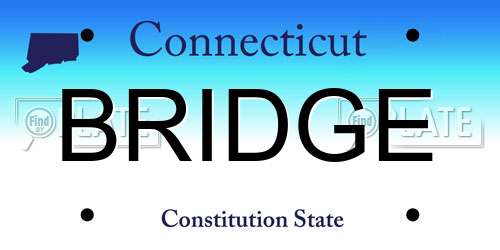 BRIDGE Connecticut License Plate