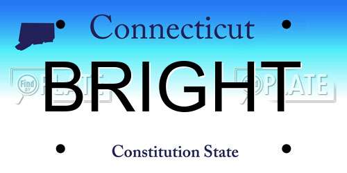 BRIGHT Connecticut License Plate