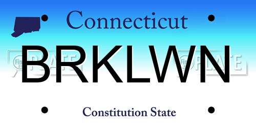 BRKLWN Connecticut License Plate