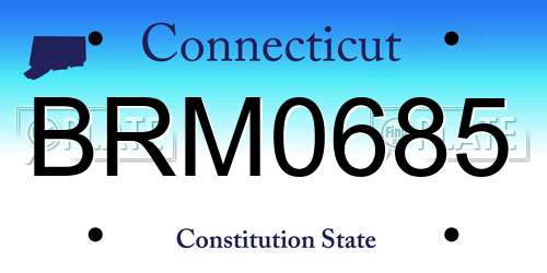 BRM0685 Connecticut License Plate