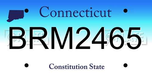 BRM2465 Connecticut License Plate