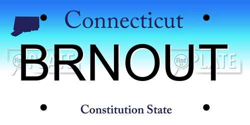 BRNOUT Connecticut License Plate