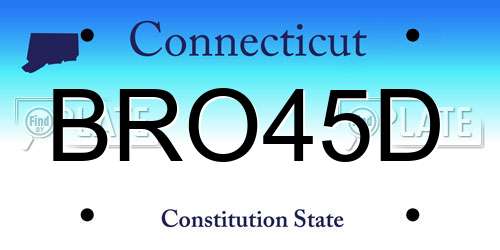 BRO45D Connecticut License Plate