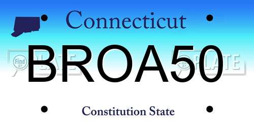 BROA50 Connecticut License Plate