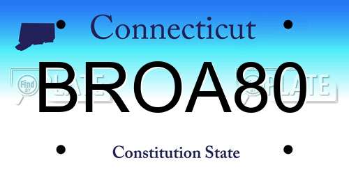 BROA80 Connecticut License Plate