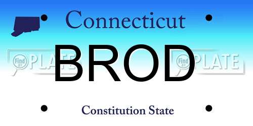 BROD Connecticut License Plate