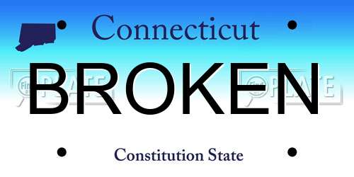 BROKEN Connecticut License Plate