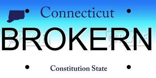 BROKERN Connecticut License Plate