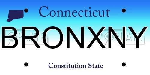 BRONXNY Connecticut License Plate