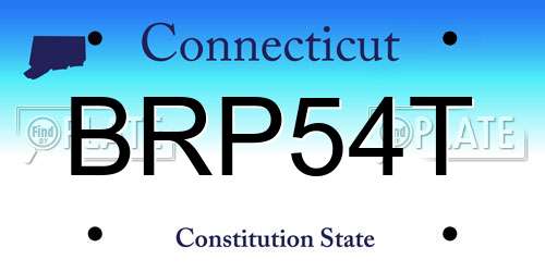 BRP54T Connecticut License Plate