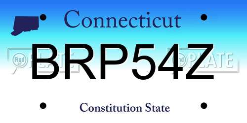 BRP54Z Connecticut License Plate