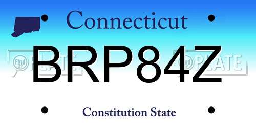 BRP84Z Connecticut License Plate