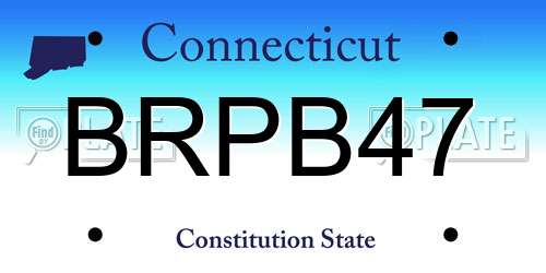 BRPB47 Connecticut License Plate