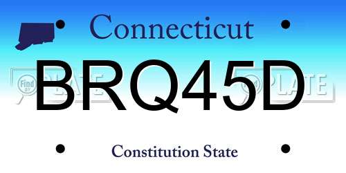 BRQ45D Connecticut License Plate